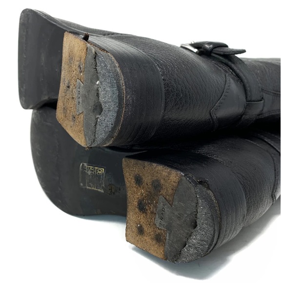 Prada Logo Black Riding Boots 36 - Picture 5 of 5